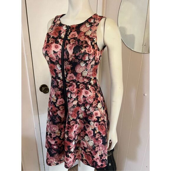 Forever 21 Contemporary Women’s Small Floral Sleeveless Front Zipper Midi Dress - Picture 4 of 6